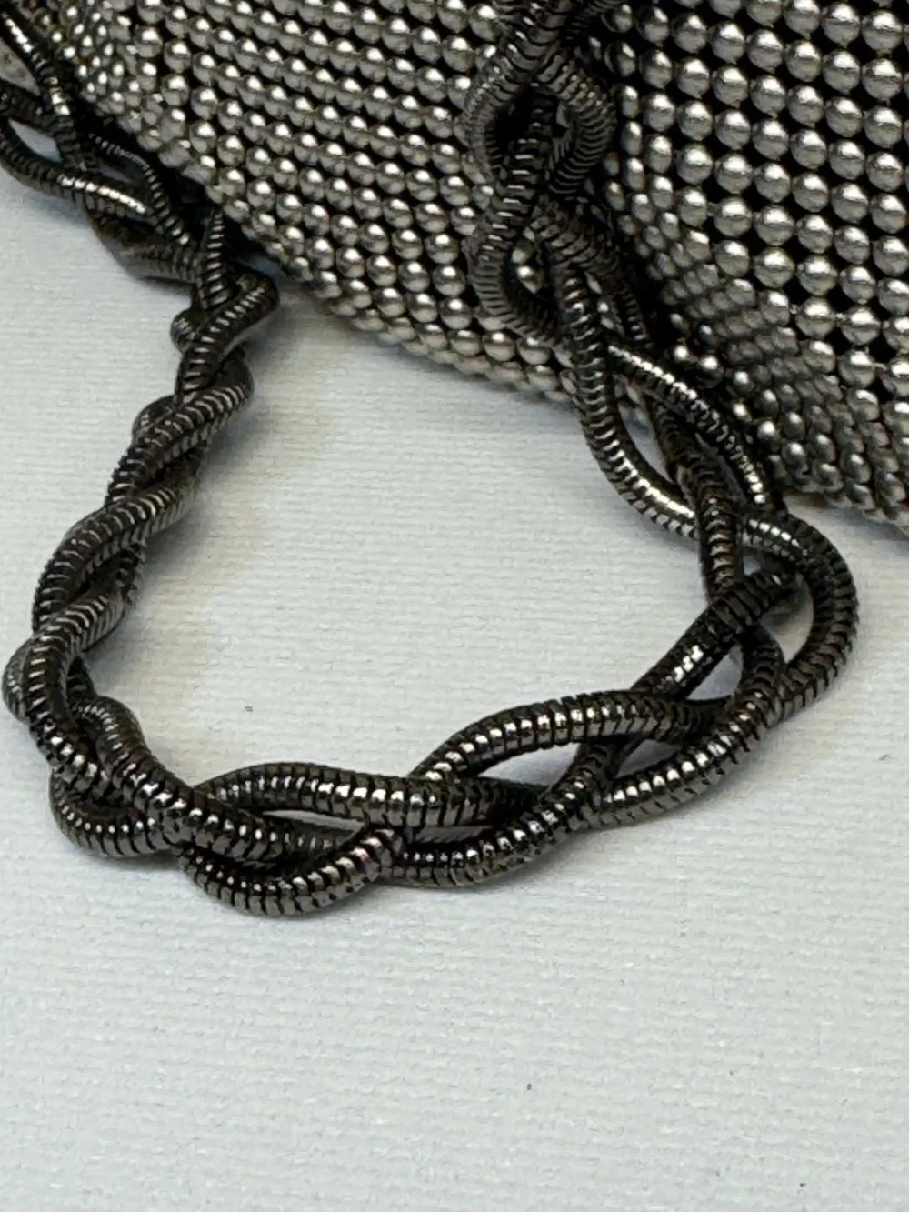 Vintage Whiting & Davis Silver Bubble Mesh Hobo Evening Bag Twisted Chain Y2K
